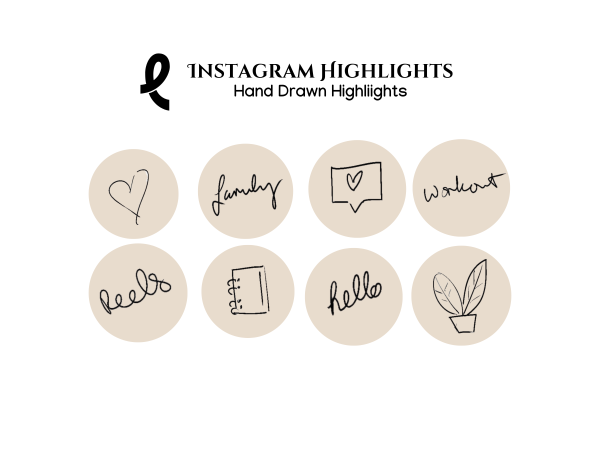 Instagram Highlights - Hand-Drawn Wispy Chic Sketch Style