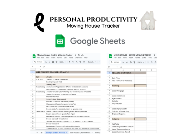 Moving House - Selling and Buying Tracker